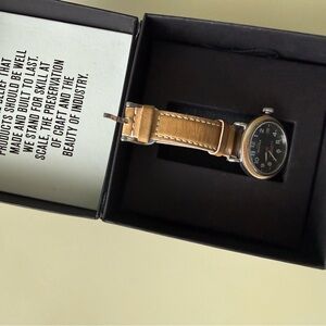 Shinola Black Dial with Tan Leather Strap Watch